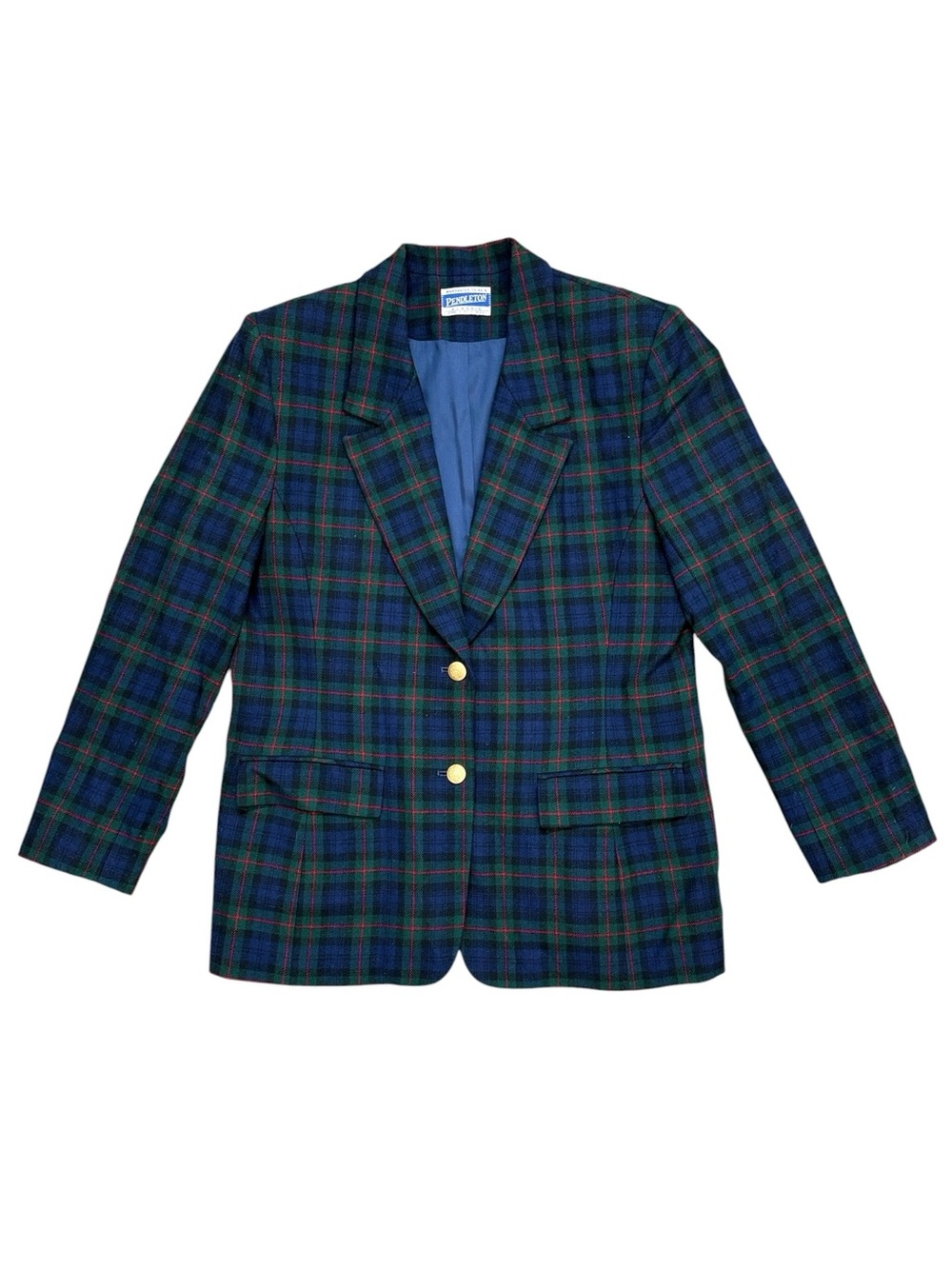 Vintage Pendleton Blazer Suit Jacket Coat Tartan Plaid 100% Virgin Wool 10 12